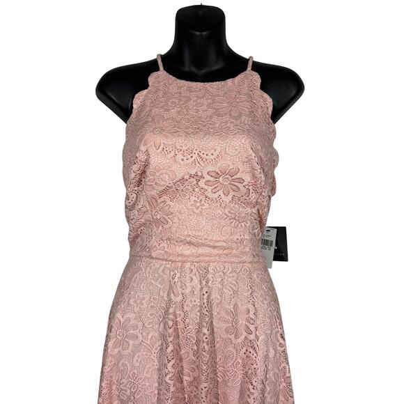 NEW! IN San Francisco Lace Halter Dress Spring Casual Pink Floral Sleeveless 13 - Picture 2 of 6